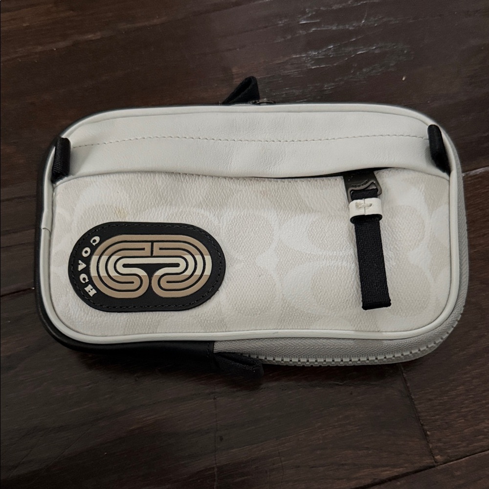 Coach White and Black Belt Bag